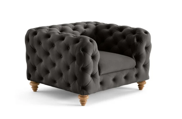 Fotel pikowany TEO WOOD Chesterfield - nowoczesne