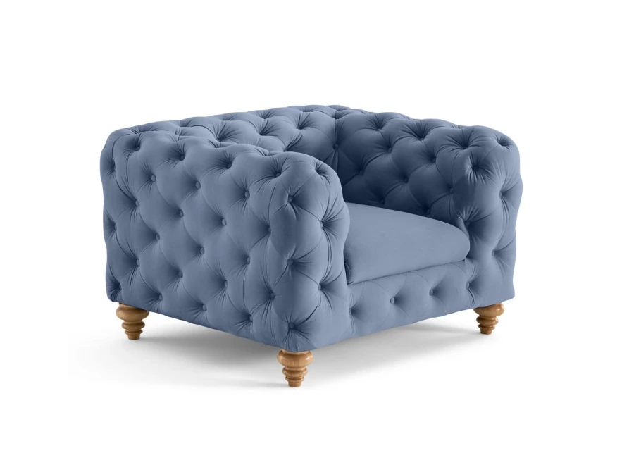 Fotel pikowany TEO WOOD Chesterfield
