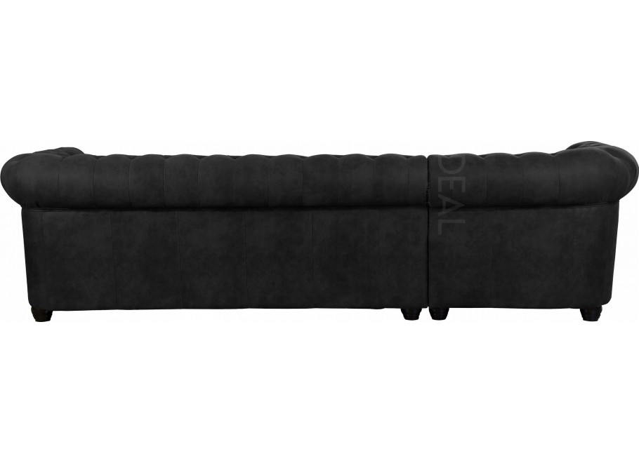 Narożnik pięciosobowy z funkcją spania pikowany glamour Chesterfield FELIX 2+E+2 7