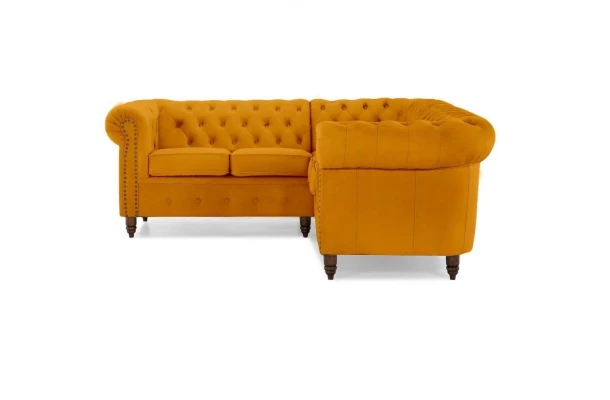 Narożnik pięcioosobowy pikowany Chesterfield VINCENT - stylowe
