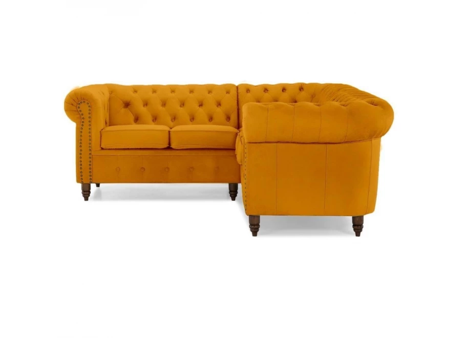 Narożnik pięcioosobowy pikowany Chesterfield VINCENT