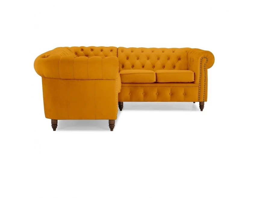 Narożnik pięcioosobowy pikowany Chesterfield VINCENT
