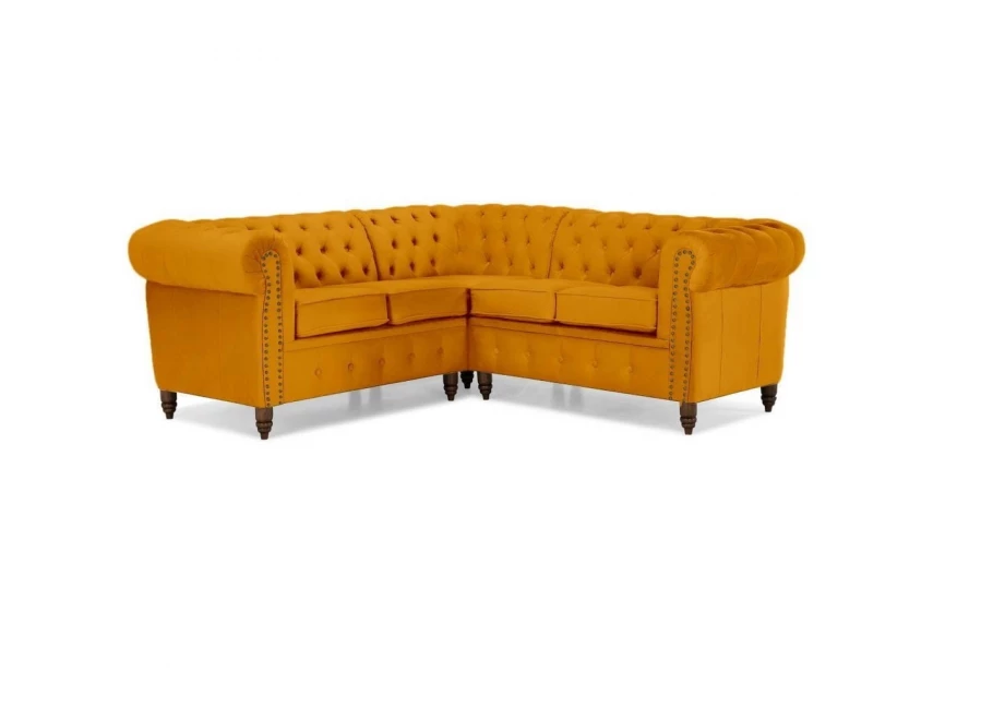 Narożnik pięcioosobowy pikowany Chesterfield VINCENT