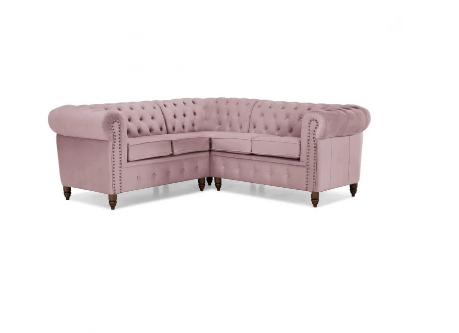 Narożnik pięcioosobowy pikowany Chesterfield VINCENT