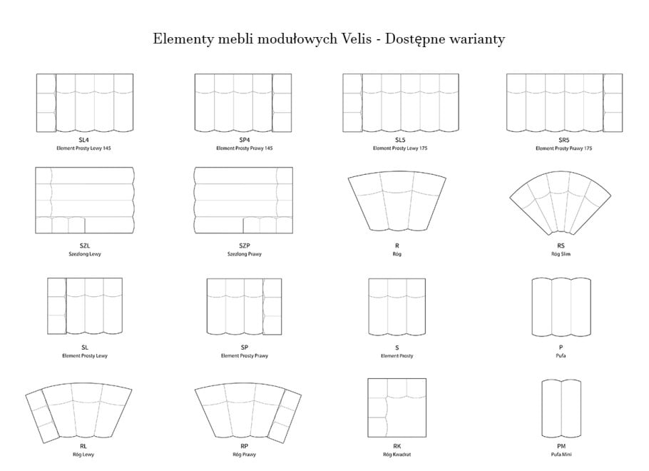 Element prosty Velis 150x89x70