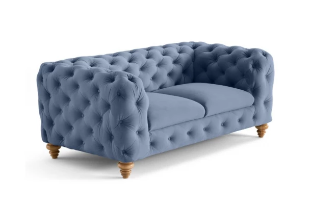 Sofa dwuosobowa pikowana TEO WOOD Chesterfield - dwuosobowe