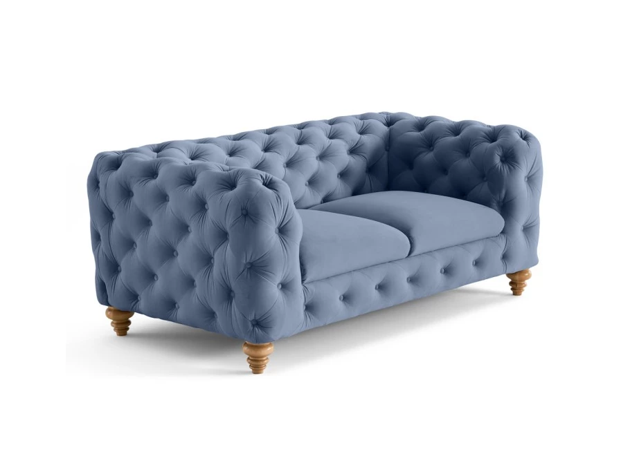 Sofa dwuosobowa pikowana TEO WOOD Chesterfield
