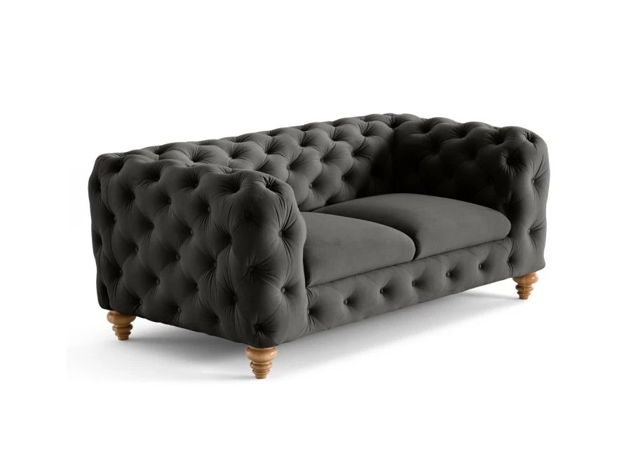 Sofa dwuosobowa pikowana TEO WOOD Chesterfield