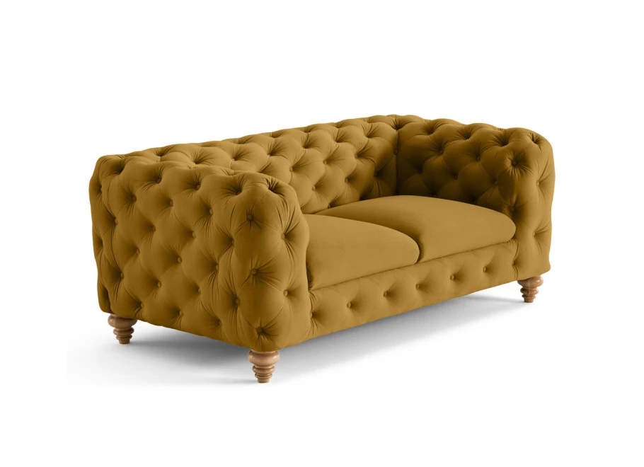 Sofa dwuosobowa pikowana TEO WOOD Chesterfield