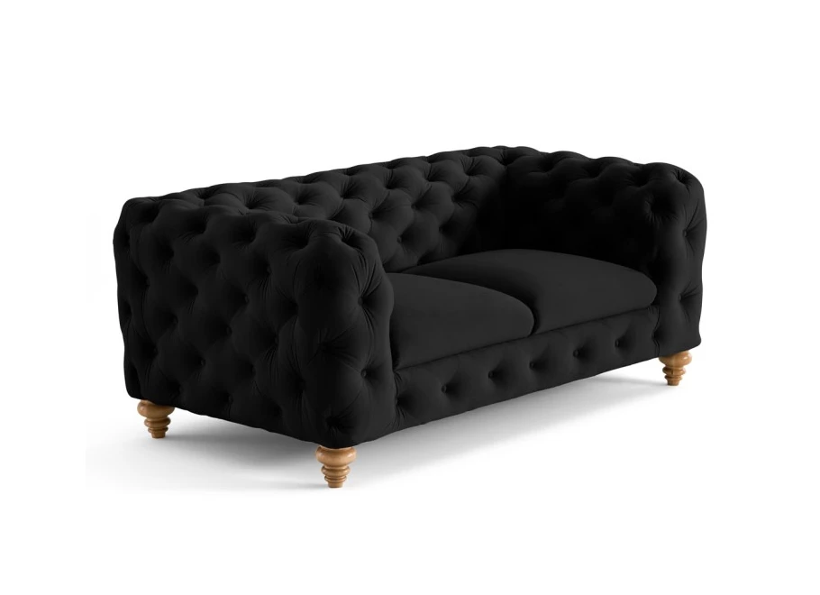 Sofa dwuosobowa pikowana TEO WOOD Chesterfield
