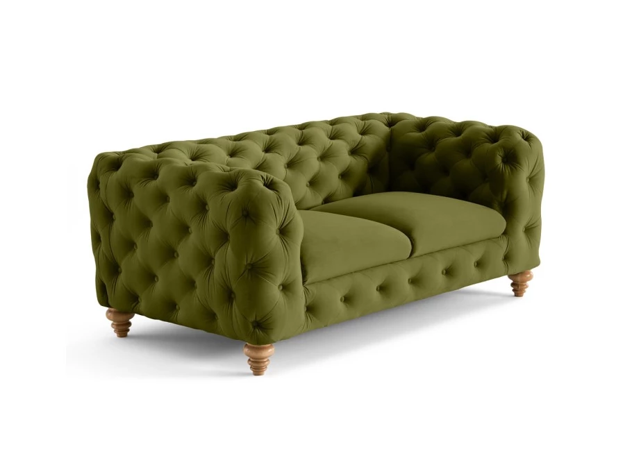 Sofa dwuosobowa pikowana TEO WOOD Chesterfield
