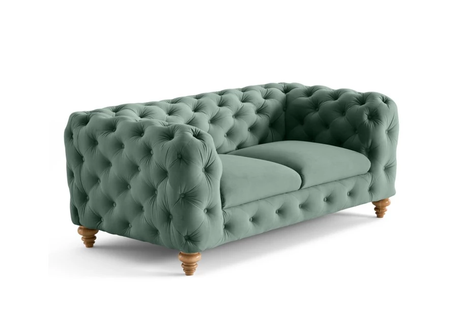 Sofa dwuosobowa pikowana TEO WOOD Chesterfield