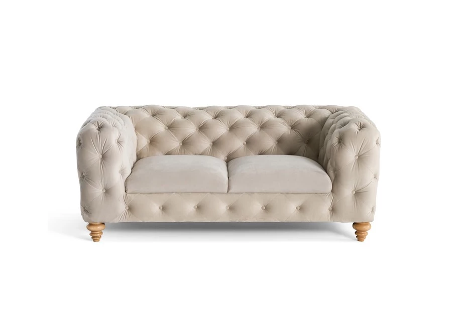 Sofa dwuosobowa pikowana TEO WOOD Chesterfield