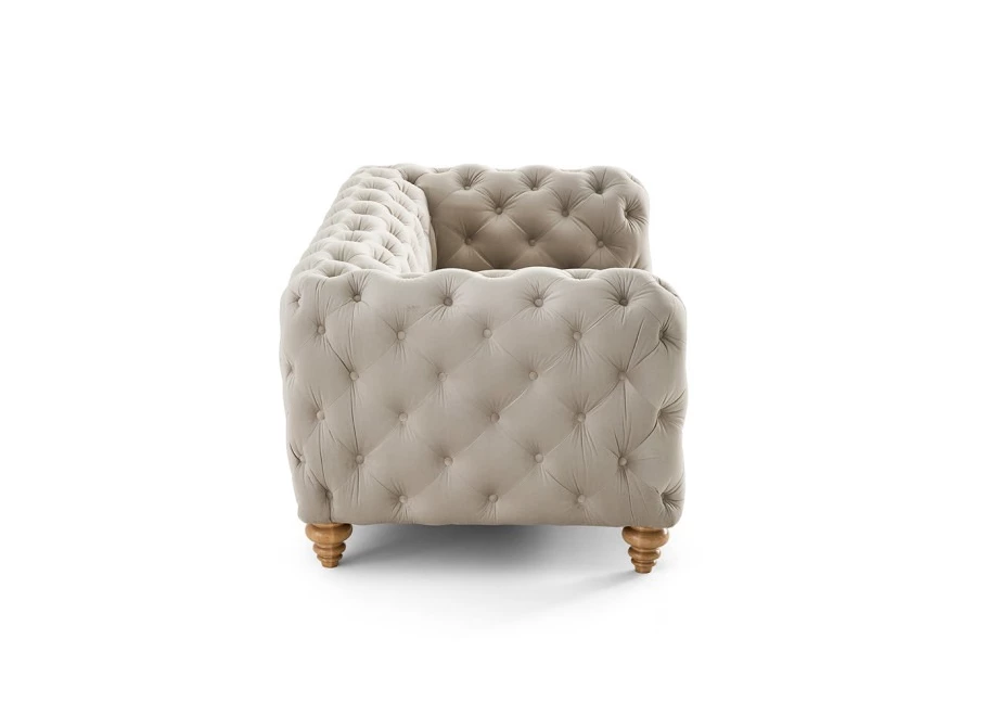 Sofa dwuosobowa pikowana TEO WOOD Chesterfield