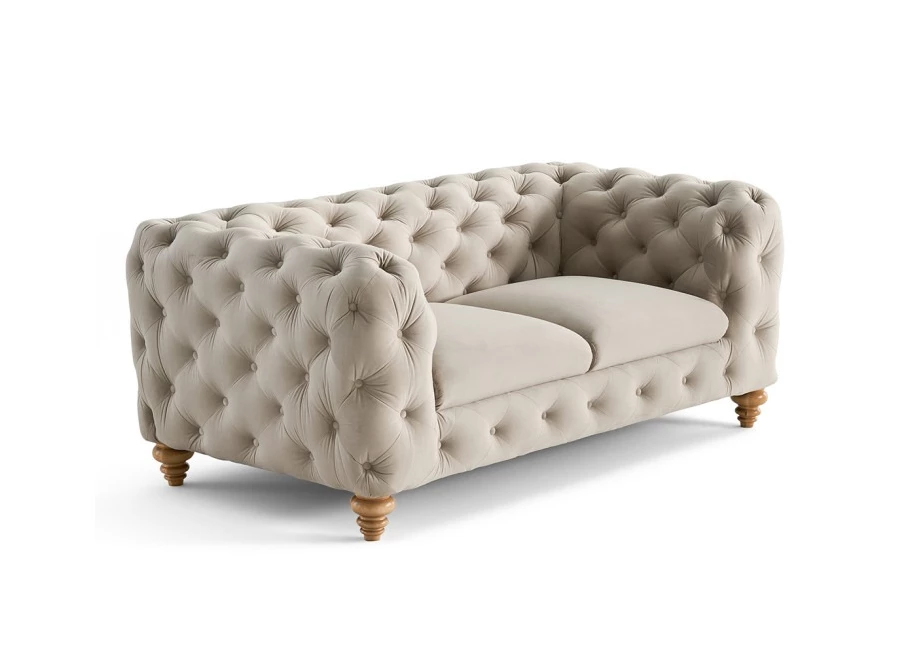 Sofa dwuosobowa pikowana TEO WOOD Chesterfield