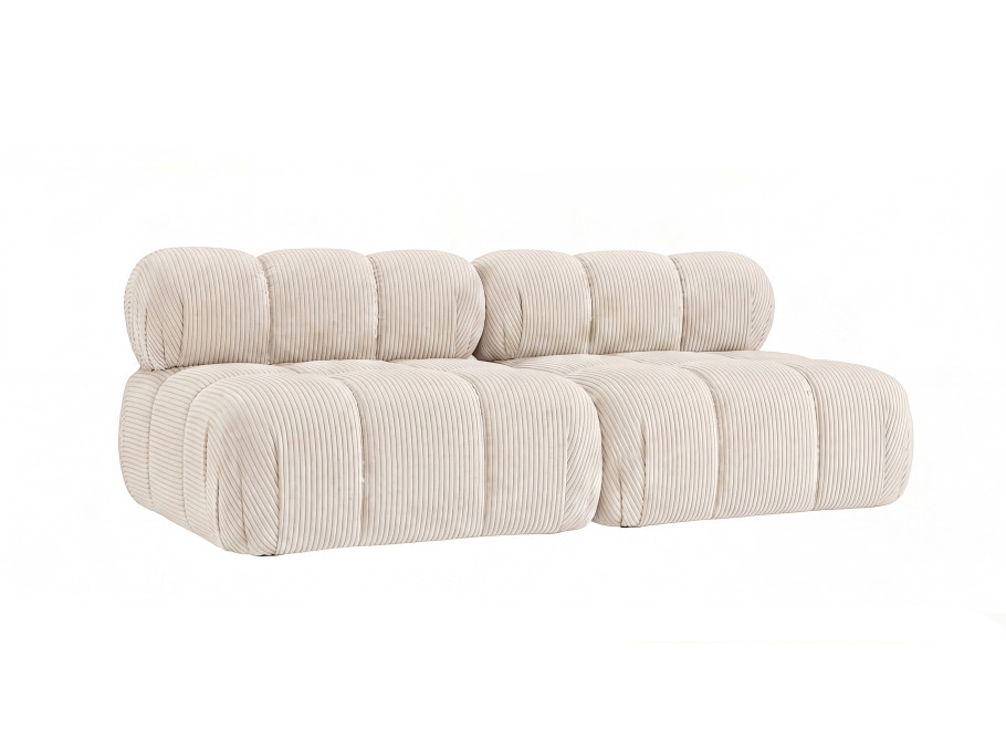 Stylowa sofa Novanti 3-osobowa sztruks, kremowa 2