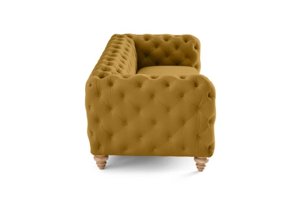 Sofa trzyosobowa pikowana TEO WOOD Chesterfield - design i funkcjonalnosc w parze