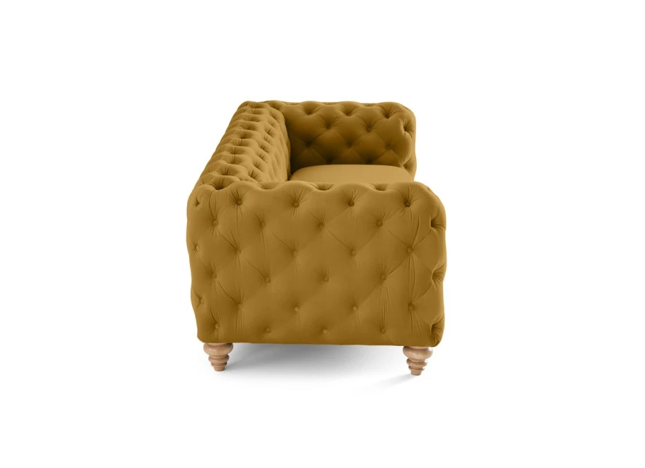 Sofa trzyosobowa pikowana TEO WOOD Chesterfield