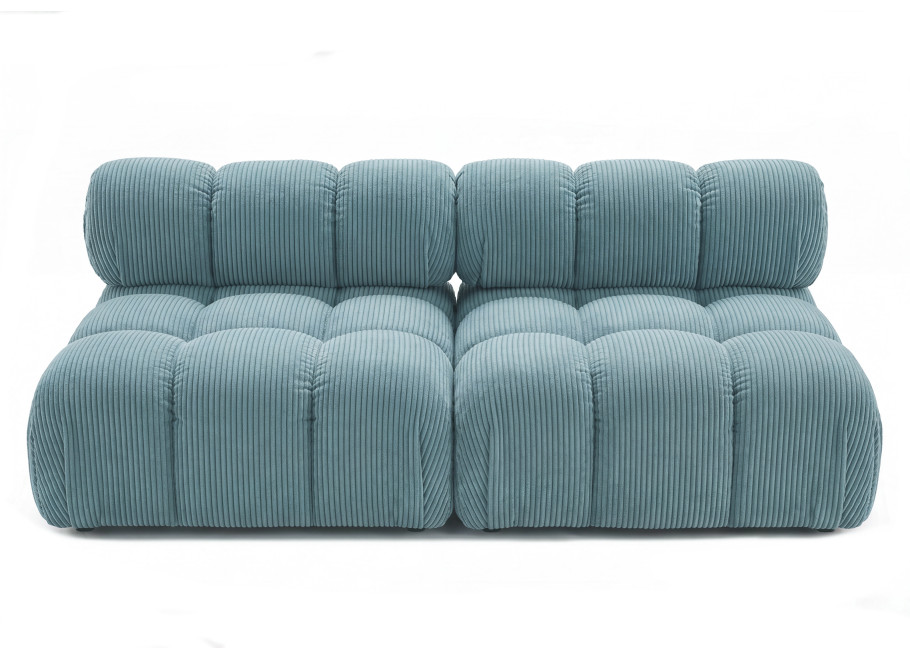 Nowoczesna sofa Novanti 3-osobowa w błękitnym sztruksie 3