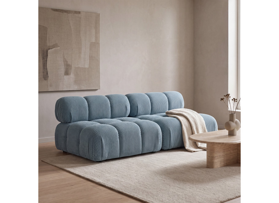 Nowoczesna sofa Novanti 3-osobowa w błękitnym sztruksie