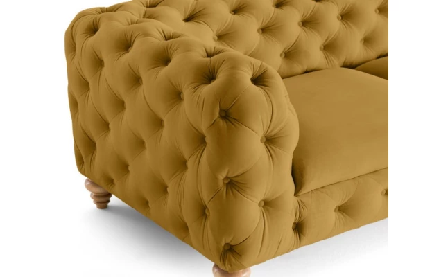 Sofa trzyosobowa pikowana TEO WOOD Chesterfield - design i funkcjonalnosc w parze