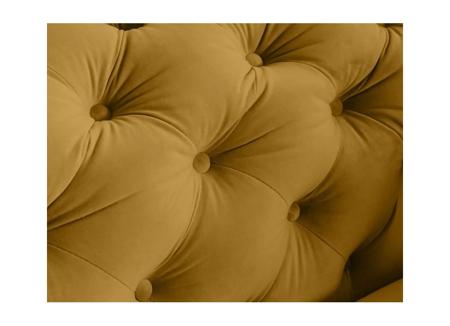 Sofa trzyosobowa pikowana TEO WOOD Chesterfield