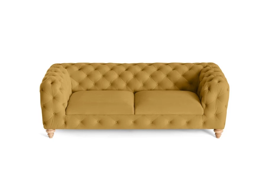 Sofa trzyosobowa pikowana TEO WOOD Chesterfield