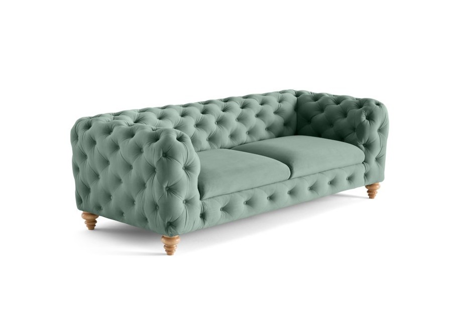 Sofa trzyosobowa pikowana TEO WOOD Chesterfield 4