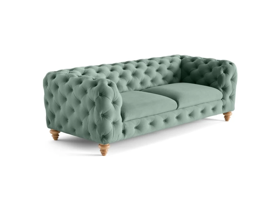 Sofa trzyosobowa pikowana TEO WOOD Chesterfield