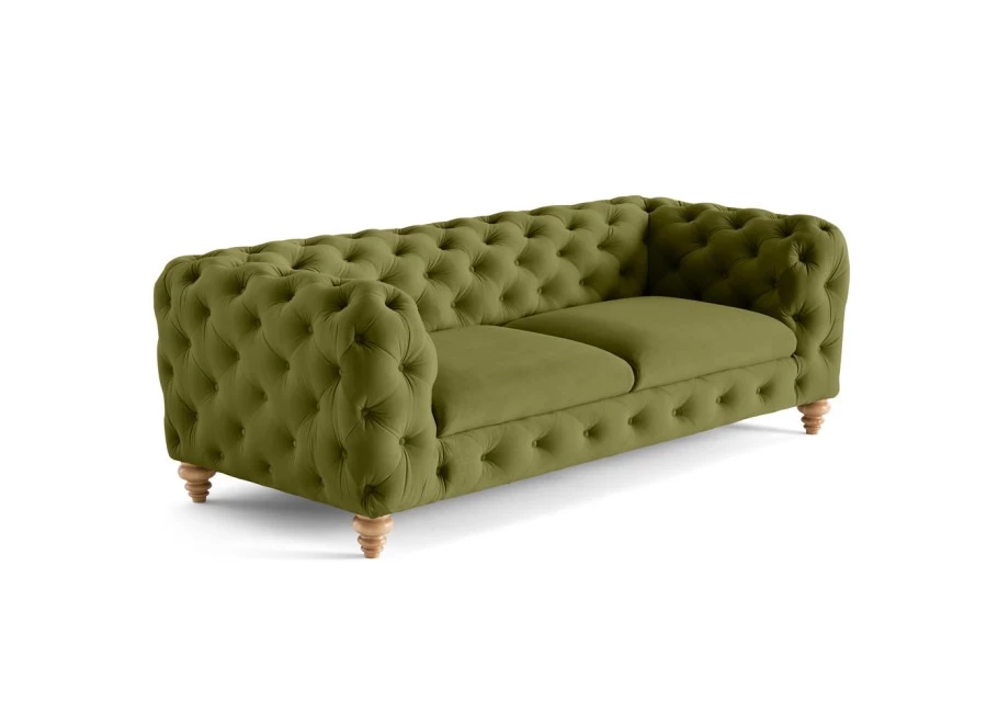 Sofa trzyosobowa pikowana TEO WOOD Chesterfield