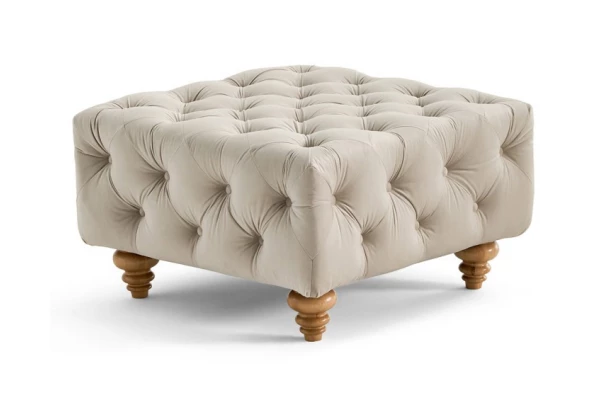 Puf pikowany TEO WOOD Chesterfield - design i funkcjonalnosc w parze