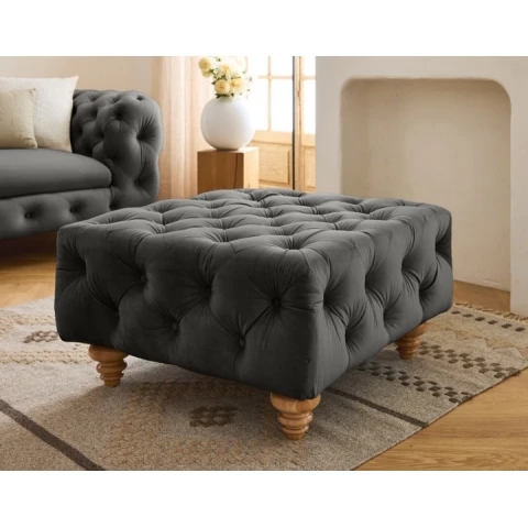 Puf pikowany TEO WOOD Chesterfield