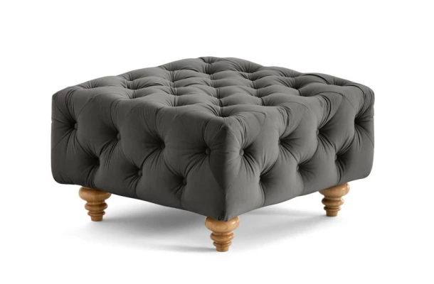 Puf pikowany TEO WOOD Chesterfield - design i funkcjonalnosc w parze
