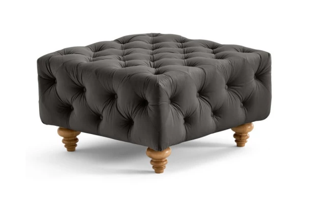 Puf pikowany TEO WOOD Chesterfield - design i funkcjonalnosc w parze