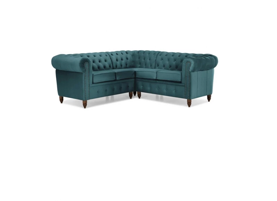 Narożnik pięcioosobowy pikowany Chesterfield VINCENT