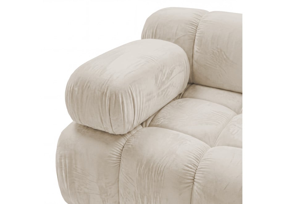 Sofa wypoczynkowa Manzoni 3-osobowa w beżowym welurze 5