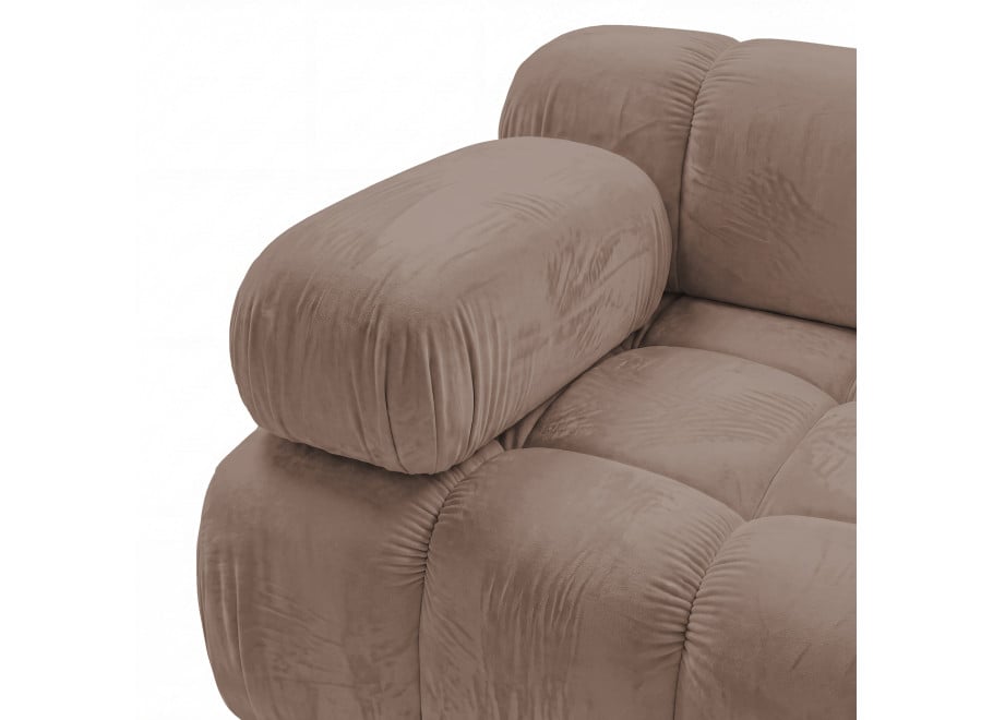 Miękka sofa modułowa Manzoni 3-osobowa w brązowym welurze 5