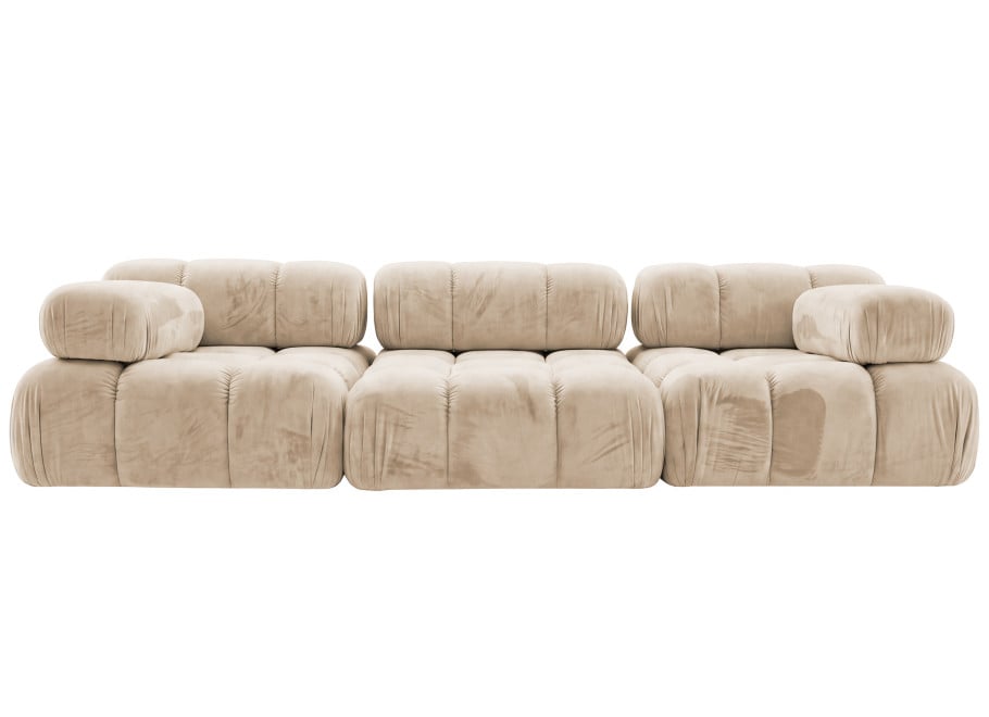Stylowa sofa Manzoni 3-osobowa welur beżowy 2