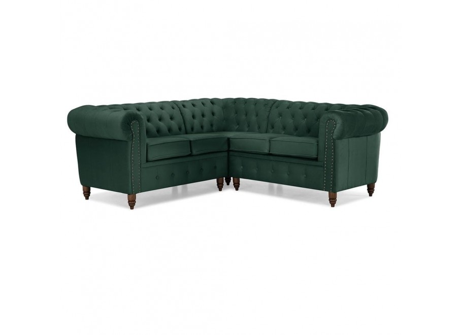 Narożnik pięcioosobowy z funkcją spania pikowany Chesterfield VINCENT 5