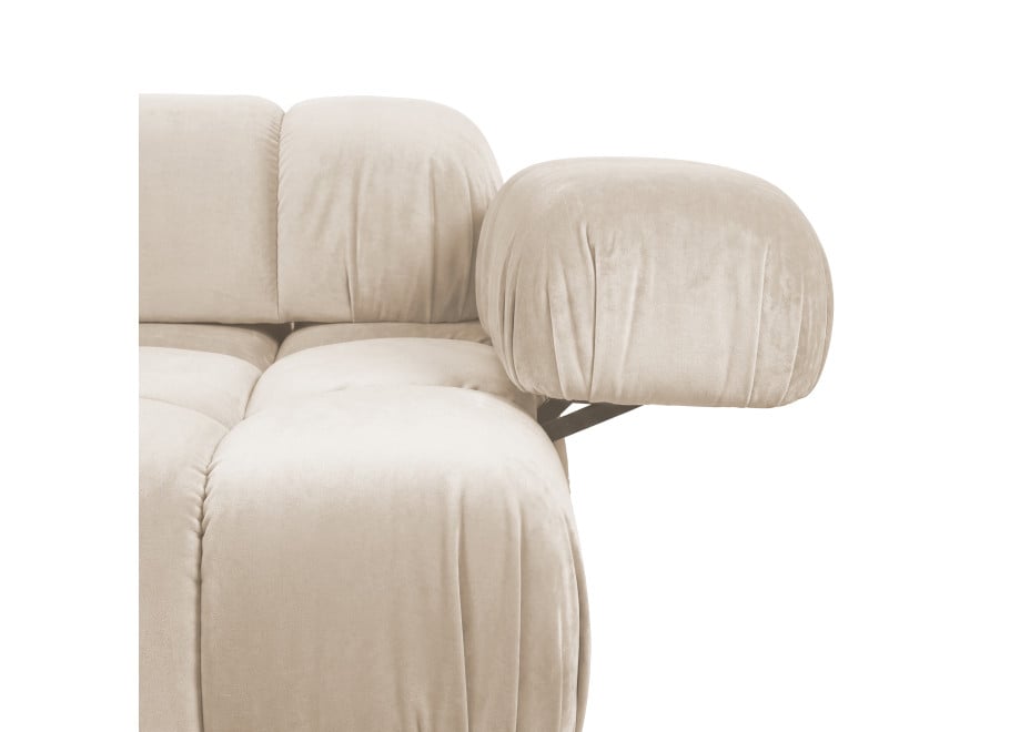 Stylowa sofa modułowa Manzoni 2-osobowa w jasnobeżowym welurze 4