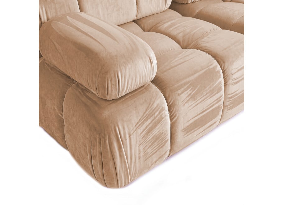 Nowoczesna sofa modułowa Manzoni 2-osobowa beżowa, welur 4