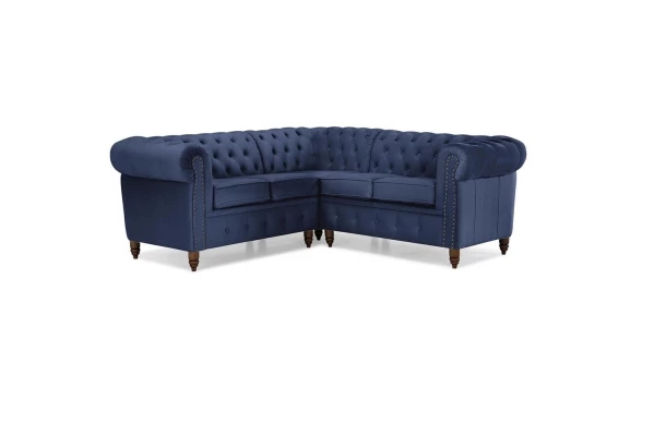 Narożnik pięcioosobowy z funkcją spania pikowany Chesterfield VINCENT - design i funkcjonalnosc w parze