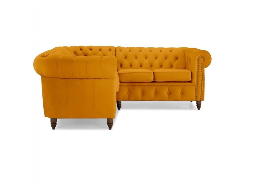 Narożnik pięcioosobowy z funkcją spania pikowany Chesterfield VINCENT 14