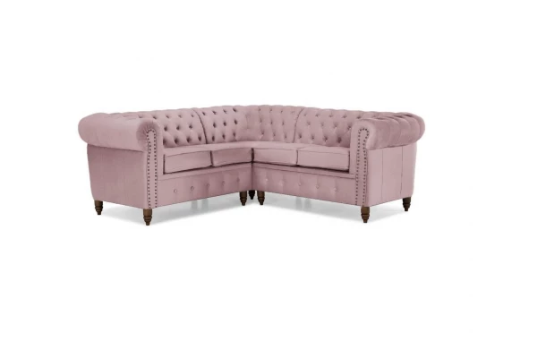 Narożnik pięcioosobowy z funkcją spania pikowany Chesterfield VINCENT - design i funkcjonalnosc w parze