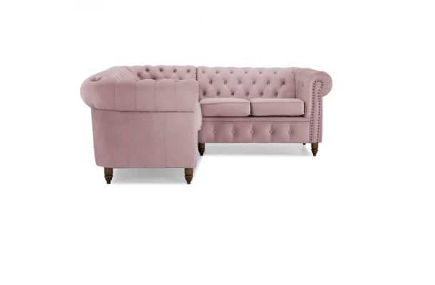 Narożnik pięcioosobowy z funkcją spania pikowany Chesterfield VINCENT - design i funkcjonalnosc w parze