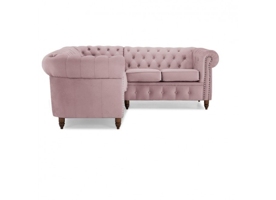 Narożnik pięcioosobowy z funkcją spania pikowany Chesterfield VINCENT 18