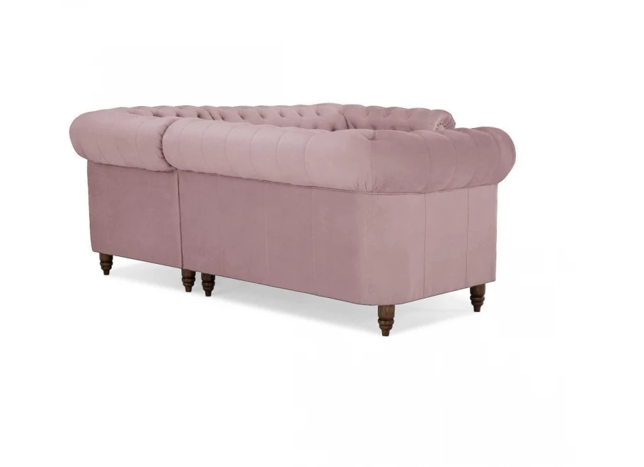 Narożnik pięcioosobowy z funkcją spania pikowany Chesterfield VINCENT