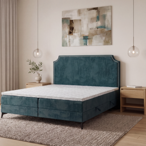 Łóżko kontynentalne w stylu glamour LIMEA