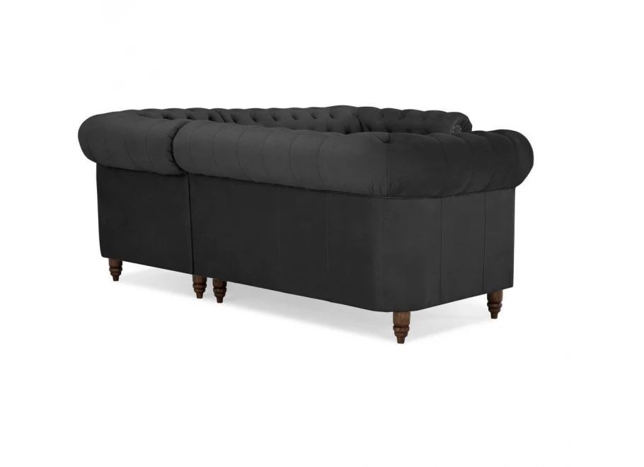 Narożnik pięcioosobowy z funkcją spania pikowany Chesterfield VINCENT