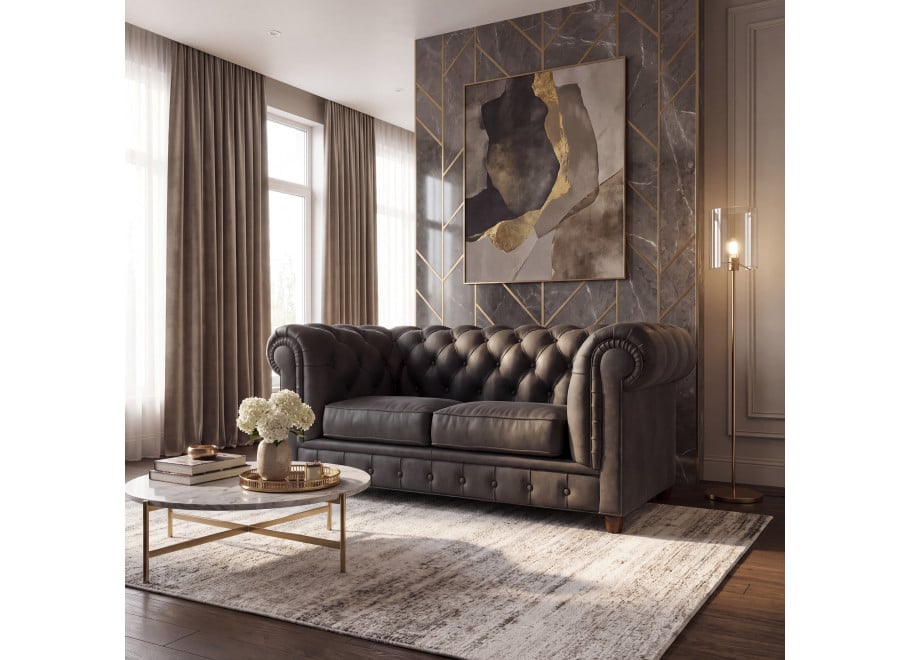Miękka dwuosobowa sofa SOLARIS 2 z funkcją spania w szarym welurze